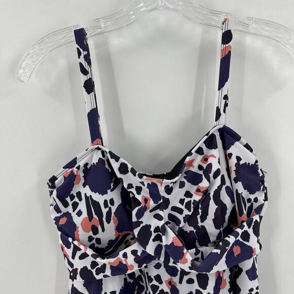 NWT Curlbiuty White Printed Sweetheart Neck Padded Swim Tankini Top Size Medium - Picture 4 of 12